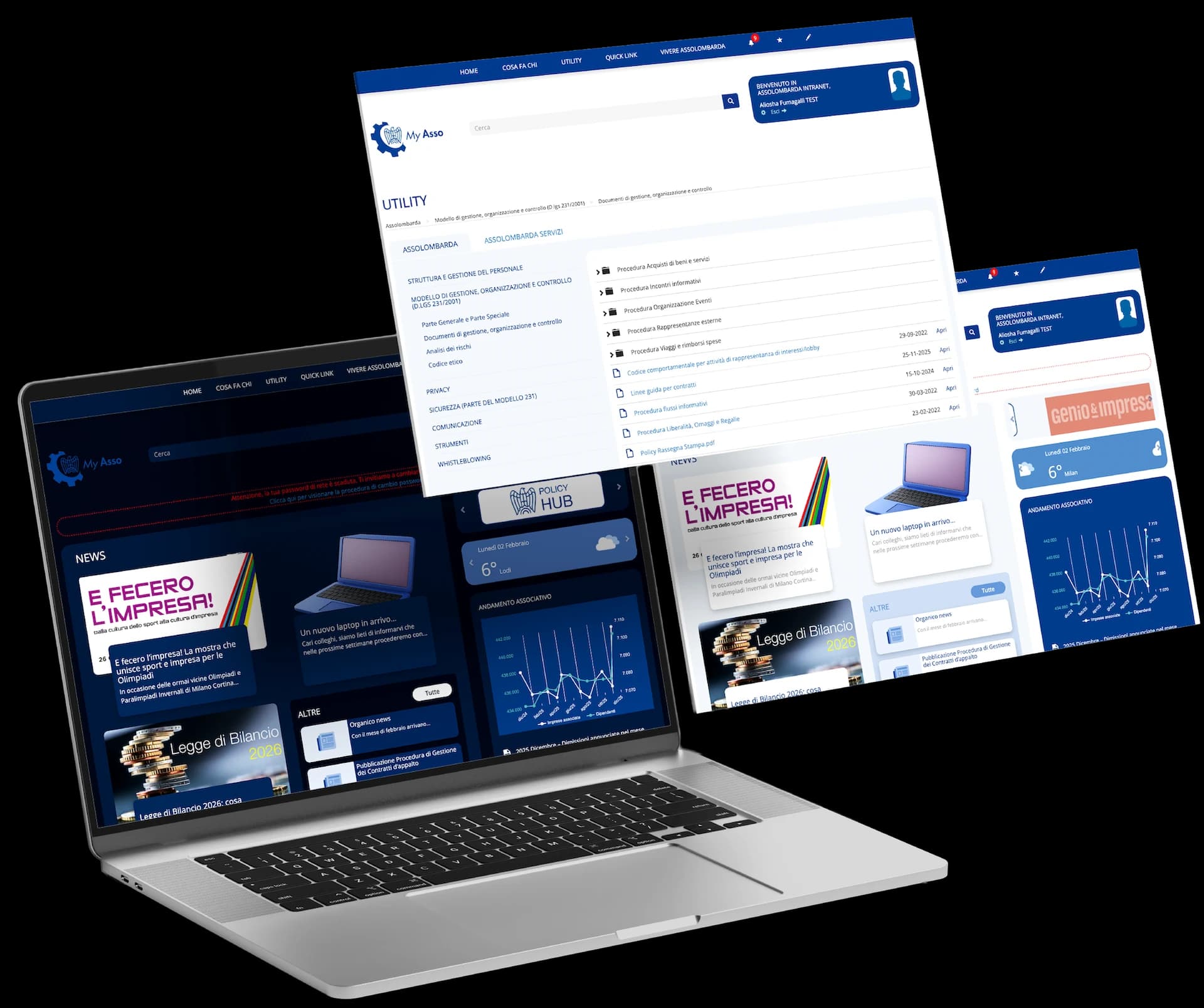 Intranet Assolombarda - Mockup